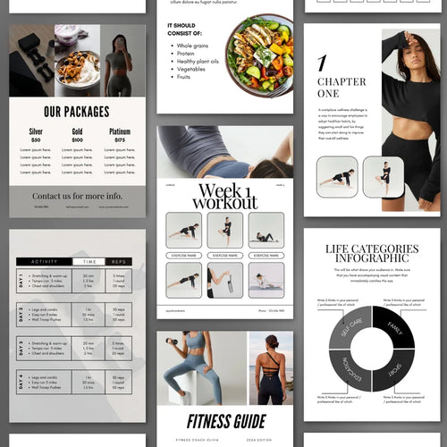 Fitness Ebook Template | Fitness Coach Ebook | Fitness Coach Template Guide | Nutrition Coach | Workout Personal Training | Gym Packet